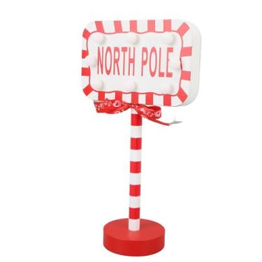 Imagem de Lâmpada de Rua LED de Natal Sinal do Pólo Norte Luz Noturna de Mesa Operada por Bateria para Decoração de Escritório Doméstico