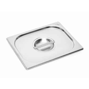 Imagem de Kit C/2 Tampas Cuba Gn Gastronômica Inox 1/2 Rechaud Buffet - Armazém1