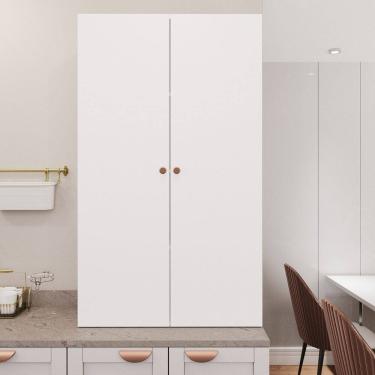 Imagem de Armário Alto Aéreo 2 Portas 135cm Arizona Cabecasa Madeiramadeira Branco/Cobre