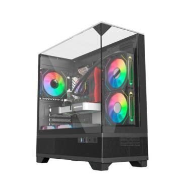 Imagem de Gabinete Liketec Mahal Dark Mid Tower Vidro Temperado USB S/Fan Preto