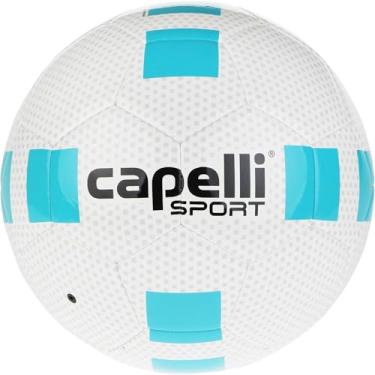Imagem de Capelli Sport Bola de futebol tamanho 5, Fusion II Cubes Team FIFA bola de futebol básica para jogadores jovens e adultos, treinamento ao ar livre e interno, turquesa