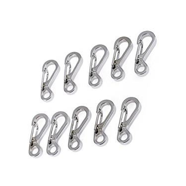 Imagem de Mochila ShineIn EDC Mini SF Spring com fechos para escalada, mosquetões, chaveiro, acampamento, garra, garra, caminhada, montanha, 10 peças, Light Silver