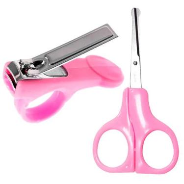 Imagem de Tesoura Cortador Cortar Unha Bebê Baby Cuidado Infantil Rosa - Art Bab