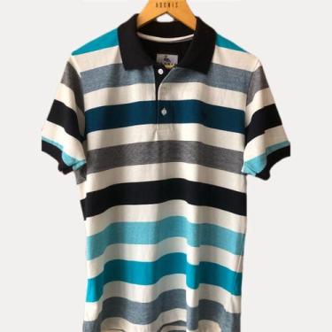 Imagem de Camisa Gola Polo Listrada 2024 - Adonis, M, Azul, Homem