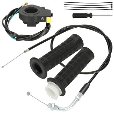 Imagem de YOXUFA Cabo do acelerador de torção do manípulo do acelerador para motor de 2 tempos 80cc 100cc 49cc 50cc motor a gás peças de bicicleta motorizada com guidão de 7/20.3 cm 22 mm