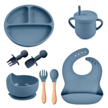 Imagem de Kit Introdução Alimentar Bebe 8 Peças Silicone Iniciação