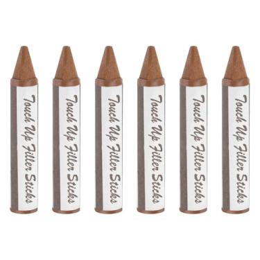 Imagem de PATIKIL Marcadores de móveis para retoque, 6 peças de cera de madeira, gizes de cera para reparo de móveis para arranhões, piso de madeira, furos, mesas, carvalho