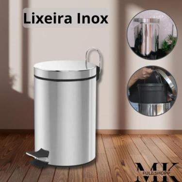 Imagem de Lixeira Inox Redonda Multiuso Elegância e Funcionalidade 3L, 5L ou 12L