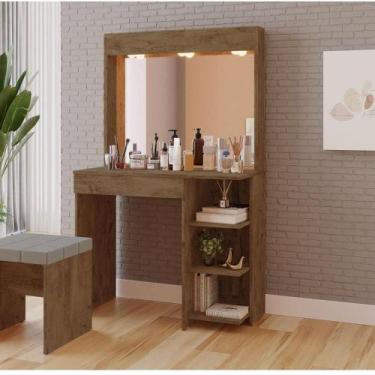 Imagem de Penteadeira Camarim Eliza 1 Gaveta -150cm X 92cm Canela - Móveis Bosi