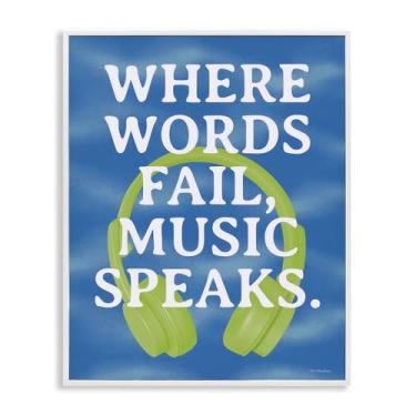 Imagem de Stupell Industries Words Fail Music Speaks White Framed Giclee Wall Art Design by Seven Trees Design, 40 x 50 cm