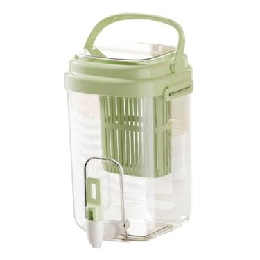 Imagem de ＫＬＫＣＭＳ Dispensador de bebida gelada com, dispensador de bebida, recipiente de bebida de jarra de água da geladeira para barras de chá gelado de, Verde