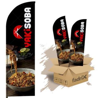 Imagem de Wind Banner Dupla Face 3mt Completo Yakisoba Kit C/ 2unds - Fadrix