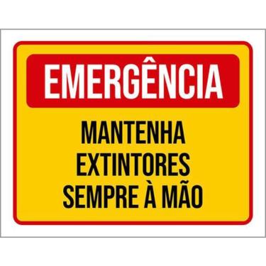 Imagem de Kit 5 Placas De Emergência Mantenha Extintores 36X46