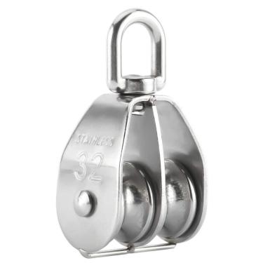 Imagem de Moitão Giratório Duplo Em Aço Inox 32Mm