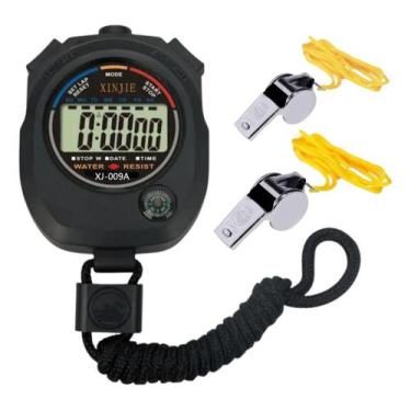 Imagem de Cronômetro Digital Com Alarme Calendário E Bússola + 2 Apitos Metal Pr