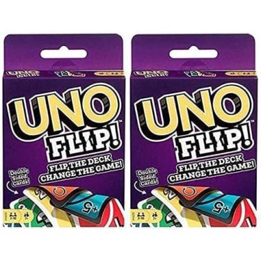 Imagem de Jogo de cartas Mattel Uno Flip Combo Pack de 2 para crianças de 7 anos ou mais