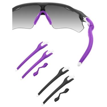Imagem de HILEEN Braços brancos de substituição para óculos de sol Oakley Radar EV Path Pitch Advancer - preto + roxo