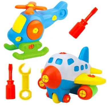 Imagem de Brinquedo Baby de Montar com Chave Avião e Helicóptero - OM UTILIDADES