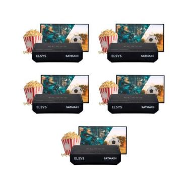 Imagem de Kit 5 receptores de tv via satelite elsys sat hd - satmax6