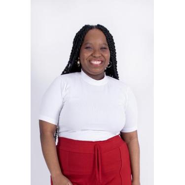 Imagem de Blusa Gola Alta Manga Curta Canelada Feminina Plus Size - 46 ao 60 - E