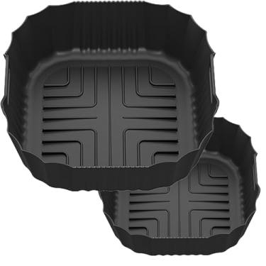 Imagem de Pacote com 2 forros de silicone para fritadeira Ninja Crispi FN101GY/FN101SG/FN101ST - Capas antiaderentes reutilizáveis de 4 litros e 6 xícaras - Livre de BPA, lavável na lava-louças - Serve para