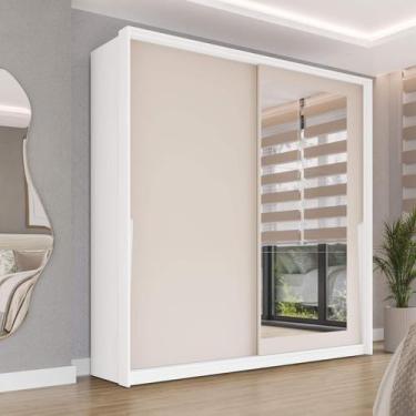Imagem de Guarda Roupa Casal com 2 Portas de Correr 2 Gavetas e Espelho 240849 L