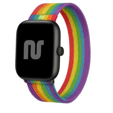 Imagem de Pulseira Nandos-Store compatível com Amazfit GTR 42MM / GTS 2 / GTS 2 mini (Arco-Íris aço)