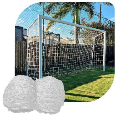 Imagem de Par De Rede De Gol Society Suiço 4Mts Caixote Fio 6 Seda