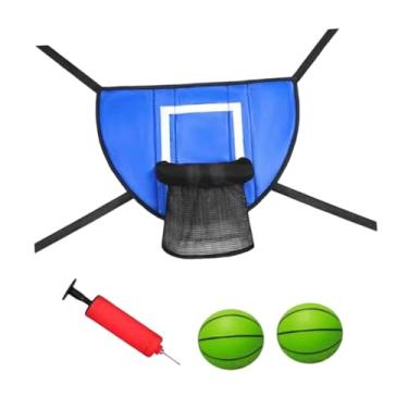 Imagem de YIJU Mini cesta de basquete para trampolim, leve, resistente, para acessórios de fixação em trampolim e gol de basquete, Azul