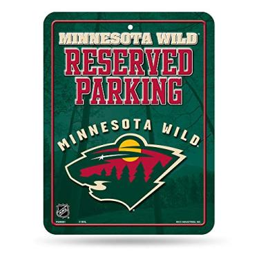 Imagem de Placa decorativa de metal para estacionamento NHL Minnesota Wild 21 cm x 28 cm