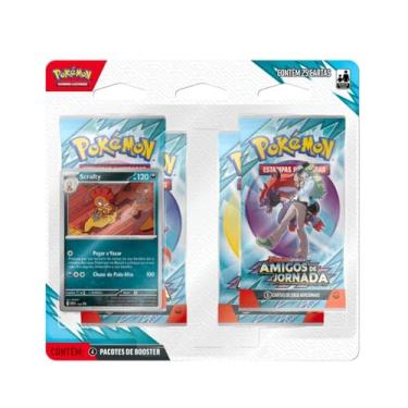 Imagem de Cartas Pokémon Blister Quádruplo Amigo Jornada Scrafty Copag