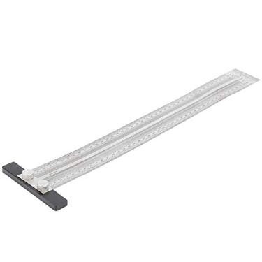Imagem de Régua de Escala de Aço Inoxidável, Régua de Marcação de Precisão Regra T de Marcação de Precisão de Aço Inoxidável Carpinteiro de Calibre de Linha de 400 Mm, Réguas de Construção