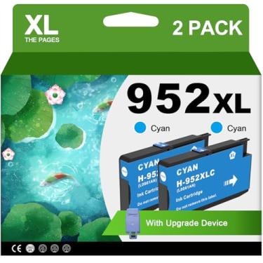 Imagem de Cartuchos de tinta ciano 952XL com substituição de dispositivo de atualização para HP 952 XL Combo Pack para impressoras HP Officejet Pro 7740 8720 8710 8210 8715 8740 8702 8730 8725 (952XL ciano alto