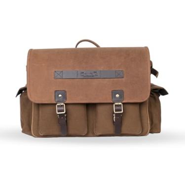 Imagem de Trip Machine Company Alforjes Expedition para Royal Enfield Super Meteor 650 e Shotgun 650, lona resistente de 473 ml, couro (lado direito, marrom)