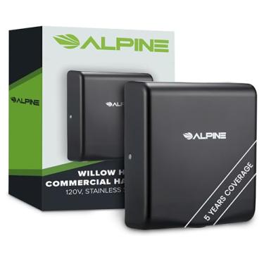 Imagem de Alpine Industries Secadores De Mãos Para Banheiros, Secador Elétrico Automático Velocidade Extrema Comercial Banheiros/Restaurantes Residenciais Com Filtro Hepa, Controle Calor E - Compatível Ada (P