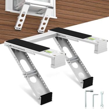 Imagem de Suporte de ar condicionado de janela: Suporte universal de braço duplo de 1000 libras para unidades de 5.000 a 24.000 BTU, ajustável de 31,5 a 41,7 polegadas (paredes de tijolo/concreto/madeira)