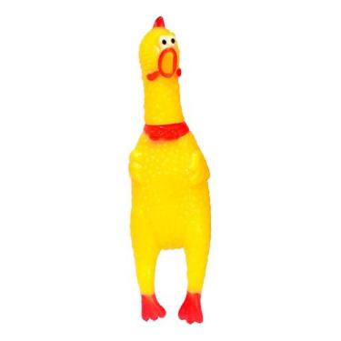 Imagem de Frango Galinha Borracha Mordedor Cachorro Pet 17cm Premium - Art Pet