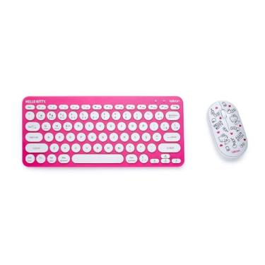 Imagem de Kit Teclado e Mouse Sem Fio Letron Hello Kitty Rosa