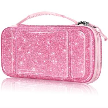 Imagem de FINTIE Capa De Transporte Para Nintendo Switch Lite 2019, Protetora Rígida À Prova Choque, Bolsa Viagem Com Slots Cartão Jogo E Micro Sd, Acessórios Console, Rosa Brilhante