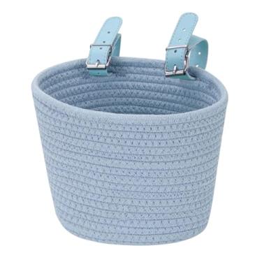 Imagem de oshhni Cesta de bicicleta infantil para transporte, fácil instalação, multifuncional, decoração frontal, cesta de bicicleta para meninos e meninas, compras, Azul