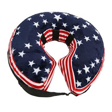 Imagem de Colarinho Inflável para Cães, Cachorro de Cachorro de Macio Cones de para Cães Pequenos Recuperação de Pet -colar Cone para para Pequenos Grandes Gatos Após a Cirurgia (Bandeira dos EUA azul M)