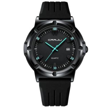 Imagem de Relógio Masculino Casual De Quartzo Analógico Pulseira De Silicone à Prova D`água Azul