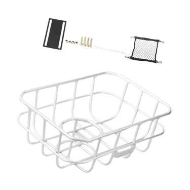 Imagem de UGPLM Cesta de bicicleta, suporte de carga para bicicleta, suporte de liga de alumínio, fácil montagem, fácil instalação, cesto para bicicletas, para, Parafusos Brancos