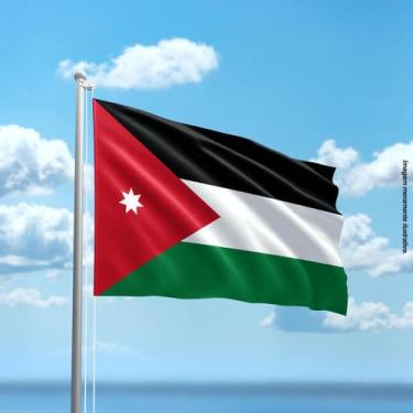 Imagem de Bandeira da Jordânia 80cmx140cm Tecido Oxford 100% Poliéster - PRESENT