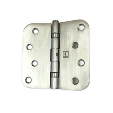 Imagem de Hager Dobradiça de porta de aço inoxidável RCBB1542 NRP 4 x 4 US32D acetinado inoxidável, cantos de raio de 1,5 cm, encaixe completo, residencial - 2 por caixa