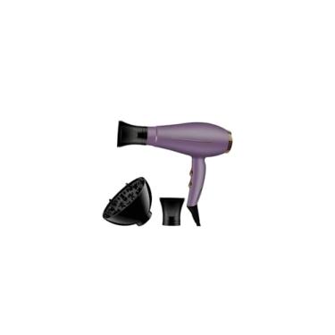 Imagem de Secador de Cabelo Profissional com Difusor, 2 Bocais, Acabamento em Lilás