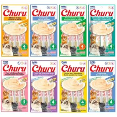 Imagem de Kit 08 Churu Petisco Para Gatos Vários Sabores Escolher Inaba - 32 Tubetes (Kit 8 (32 Tubetes), Sortidos)