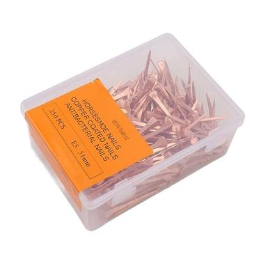 Imagem de KIMISS 250pcs Pregos de Ferradura de Cobre para Suprimentos Equestres - Aderência Durável de Ferradura para Cavalos e Animais de Estimação, Ideal para Ferreiros e Proprietários de Cavalos (51mm E5)