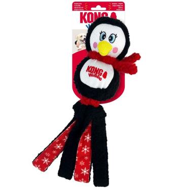 Imagem de Brinquedo Kong Wubba Holiday Assorted Pinguim Cabo de Guerra Com Apito para Cachorro Grande
