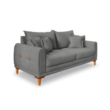 Imagem de Sofá 2 Lugares Lisboa Veludo Cinza Chumbo 160 cm